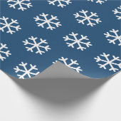 Snowflake Blue Christmas Wrapping Paper Geschenkpapier (Ecke)