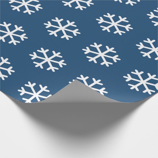 Snowflake Blue Christmas Wrapping Paper Geschenkpapier (Ecke)