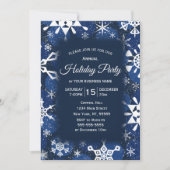 Snowflake Blue Corporate Holiday Party Einladung (Vorderseite)