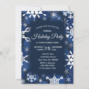 Snowflake Blue Corporate Holiday Party Einladung