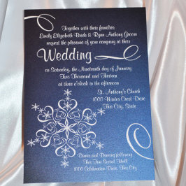 Snowflake Blue Elegance Einladung