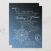 Snowflake Blue Elegance Einladung (Vorne/Hinten)