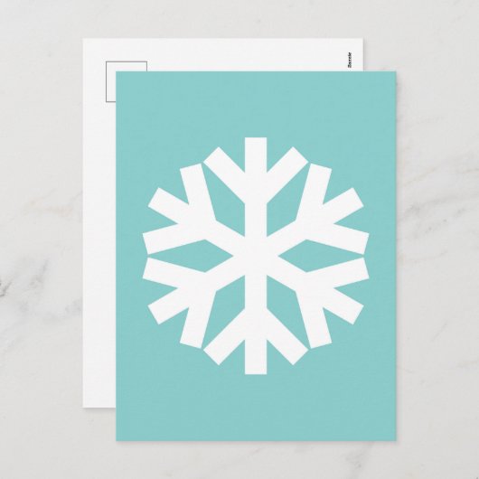 Snowflake blue feiertagspostkarte (Vorne/Hinten)