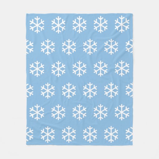 Snowflake Blue Fleece Blanket (Vorderseite)