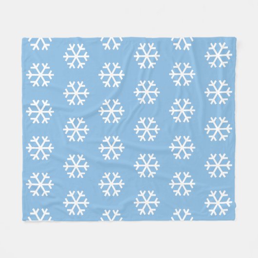 Snowflake Blue Fleece Blanket (Vorderseite (Horizontal))