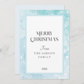 Snowflake Blue Frohe Weihnachtskarte Feiertagskarte (Vorne/Hinten)