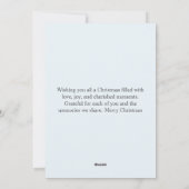 Snowflake Blue Frohe Weihnachtskarte Feiertagskarte (Rückseite)