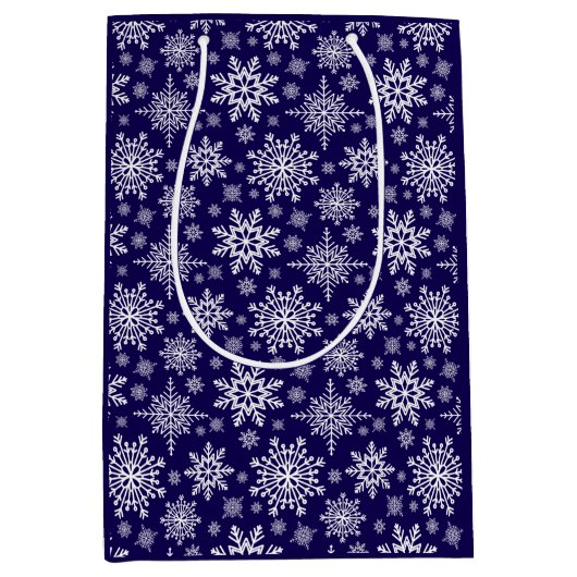 Snowflake Blue-Geschenktasche Mittlere Geschenktüte (Vorderseite)