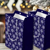 Snowflake Blue-Geschenktasche Mittlere Geschenktüte