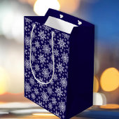 Snowflake Blue-Geschenktasche Mittlere Geschenktüte