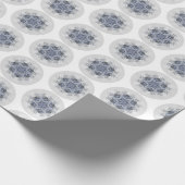 Snowflake Blue Gray Boho Chic Geschenkpapier (Ecke)