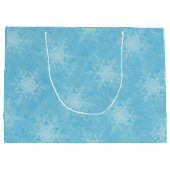 Snowflake Blue Große Geschenktüte (Rückseite)