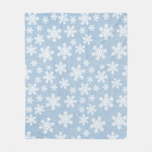 Snowflake Blue Holiday Winter Snow Pattern Fleece (Vorderseite)