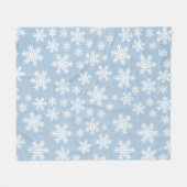 Snowflake Blue Holiday Winter Snow Pattern Fleece (Vorderseite (Horizontal))