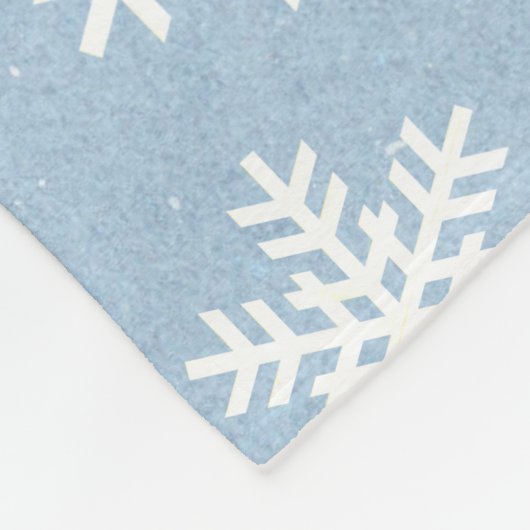 Snowflake Blue Holiday Winter Snow Pattern Fleece (Ecke)
