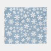 Snowflake Blue Holiday Winter Snow Pattern Fleece (Vorderseite (Horizontal))