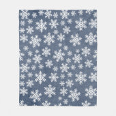 Snowflake Blue Holiday Winter Snow Pattern Fleecedecke (Vorderseite)