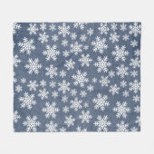 Snowflake Blue Holiday Winter Snow Pattern Fleecedecke (Vorderseite (Horizontal))