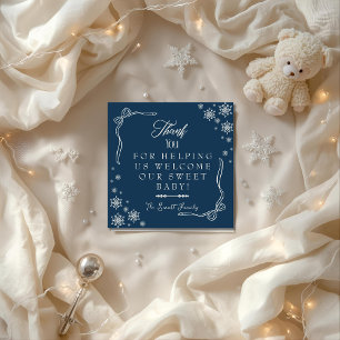 Snowflake Blue Labour & Delivery NICU Hospital Dankeskarte