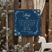 Snowflake Blue Labour & Delivery NICU Hospital Dankeskarte