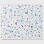 Snowflake Blue & Lila Geschenkpapier (Flach)