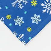 Snowflake Blue Navy Blue Modern Personalisierter N Fleecedecke (Ecke)