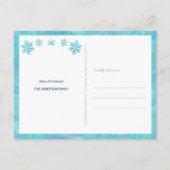 Snowflake Blue Opal 4 Foto Collage Weihnachten Postkarte (Rückseite)