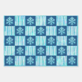 Snowflake Blue Opal Peace Joy Liebe 4 Foto Geschenkpapier Set (Vorderseite 2)