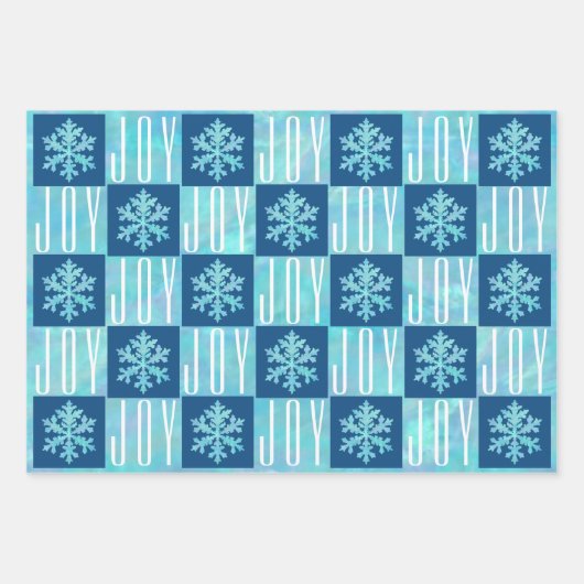 Snowflake Blue Opal Peace Joy Liebe 4 Foto Geschenkpapier Set (Vorderseite 2)
