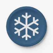 Snowflake Blue Paper Plate Pappteller (Vorderseite)