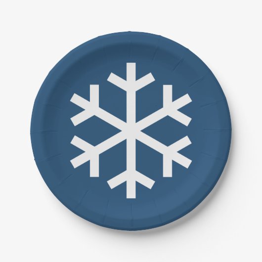 Snowflake Blue Paper Plate Pappteller (Vorderseite)
