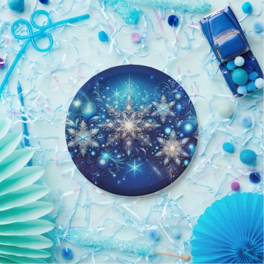 Snowflake Blue Paper Teller - elegant (Party)