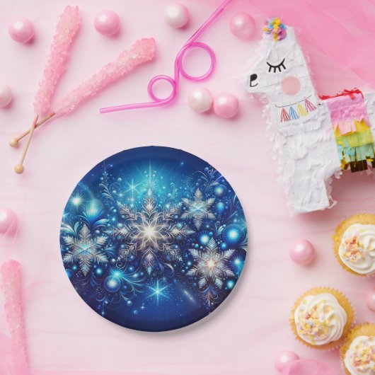 Snowflake Blue Paper Teller - elegant (Party)