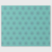 Snowflake Blue Pattern Motif Winter Geschenkpapier (Flach)