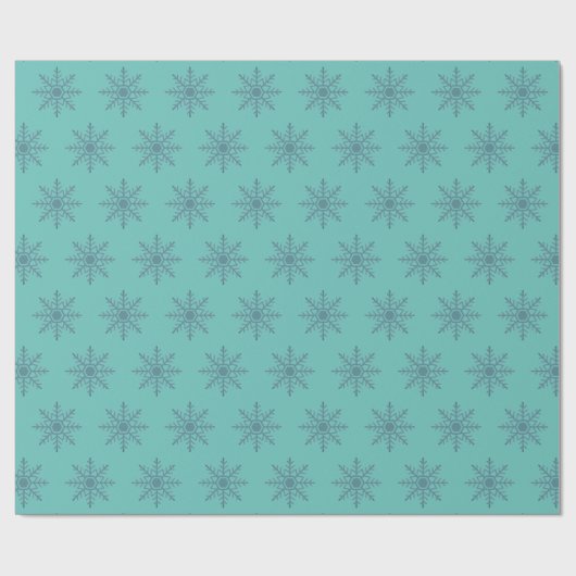 Snowflake Blue Pattern Motif Winter Geschenkpapier (Flach)
