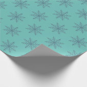 Snowflake Blue Pattern Motif Winter Geschenkpapier (Ecke)
