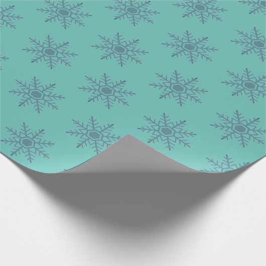 Snowflake Blue Pattern Motif Winter Geschenkpapier (Ecke)