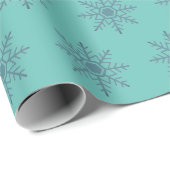 Snowflake Blue Pattern Motif Winter Geschenkpapier (Rolleneckpunkt)