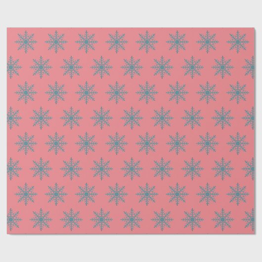 Snowflake Blue Pattern Motif Winter Geschenkpapier (Flach)