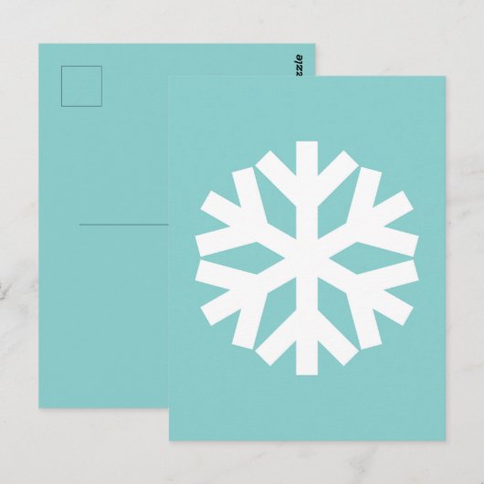 Snowflake blue postkarte (Vorne/Hinten)