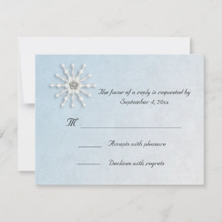 Snowflake Blue RSVP Card Karte