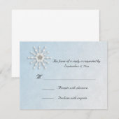 Snowflake Blue RSVP Card Karte (Vorne/Hinten)
