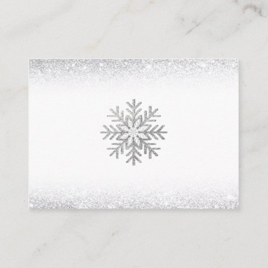 Snowflake Blue & Silver Baby Shower Book Request Begleitkarte (Rückseite)