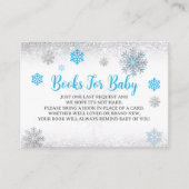 Snowflake Blue & Silver Baby Shower Book Request Begleitkarte (Vorderseite)