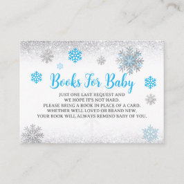  Snowflake Blue & Silver Baby Shower Book Request  Begleitkarte