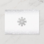 Snowflake Blue & Silver Baby Shower Diaper Raffle Begleitkarte (Rückseite)