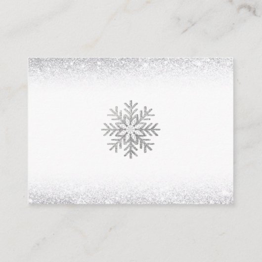  Snowflake Blue & Silver Baby Shower Diaper Raffle Begleitkarte (Rückseite)