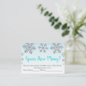 Snowflake Blue & Silver Guess Wie viele Dusche Spi Platzkarte (Stehend Vorderseite)