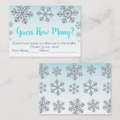 Snowflake Blue & Silver Guess Wie viele Dusche Spi Platzkarte (Vorne/Hinten)