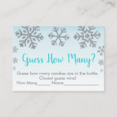 Snowflake Blue & Silver Guess Wie viele Dusche Spi Platzkarte (Vorderseite)